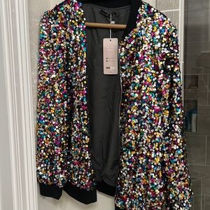 Confetti, sequin jacket, size small, new with tags